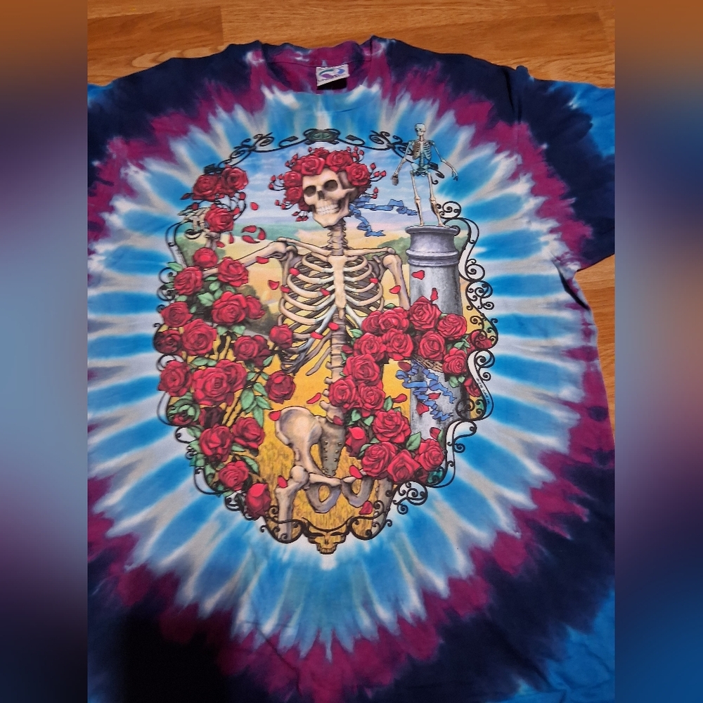 Liquid Blue Purple and Blue Tie-Dye Grateful Dead  T-Shirt Made In Usa Sz XL - Picture 7 of 12